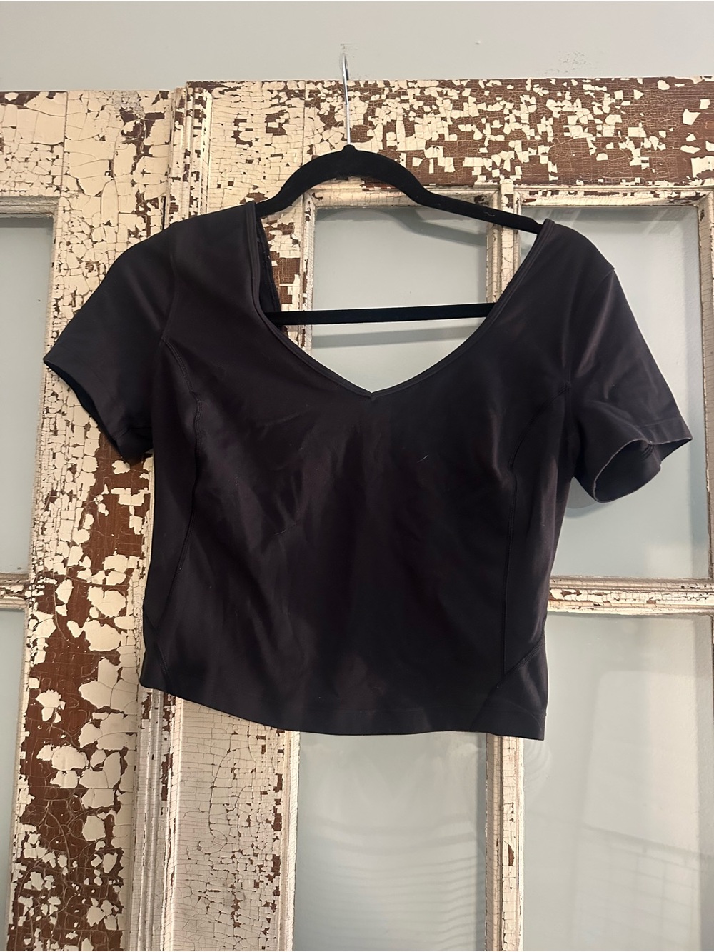 lululemon athletica Black V-Neck Crop Top